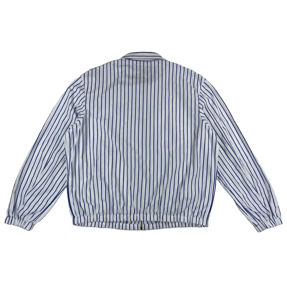 Polo Ralph Lauren Bayport Poplin Jacket Men's XXL White Blue Striped Polo Crest